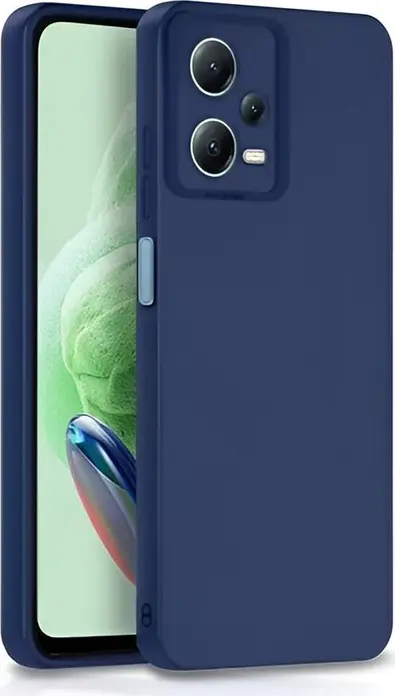 Blue Helmet Liquid Silicone Case for Xiaomi Redmi 12, Shock-Resistant Slim Fit Back Cover, Matte Soft-Touch Anti-Slip Dust-Proof Protective Case