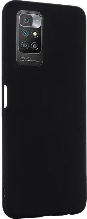Black Helmet Liquid Silicone Case for Xiaomi Redmi 10, 6.5 inch Slim TPU Protective Cover, Shock-resistant, Anti-fingerprint, Scratch-proof Matte Finish