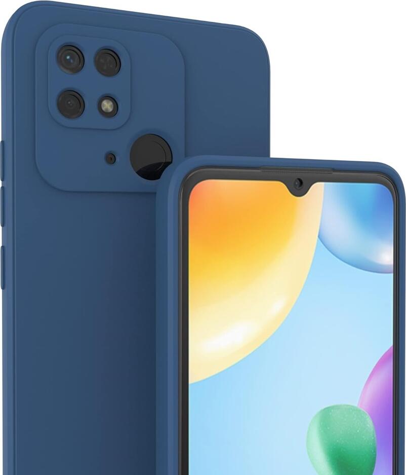Husa Helmet din Silicon Lichid pentru Xiaomi Redmi 10C, 6.71 inch, Albastru, Protectie Shock-resistant Mata cu Textura de Catifea, Slim si Anti-alunecare