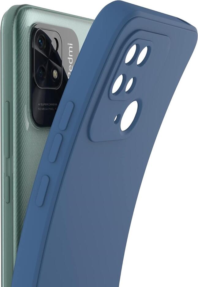 Husa Helmet din Silicon Lichid pentru Xiaomi Redmi 10C, 6.71 inch, Albastru, Protectie Shock-resistant Mata cu Textura de Catifea, Slim si Anti-alunecare