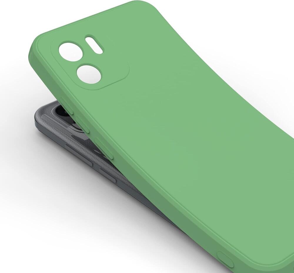 Зеленый защитный чехол для Xiaomi Redmi A1 и Redmi A2, противоударный мягкий кейс из жидкого силикона и TPU с приподнятыми краями для защиты камеры и экрана