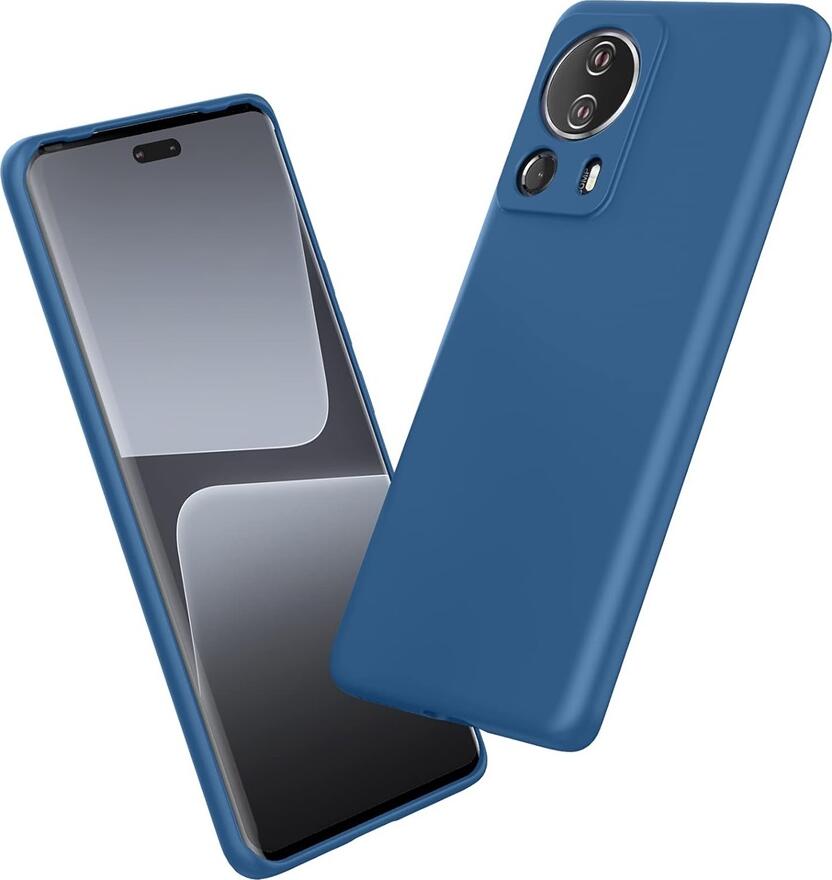 Blue Helmet Protective Phone Case for Xiaomi 13 Lite, Soft TPU and Liquid Silicone Material, Slim Shockproof Cover