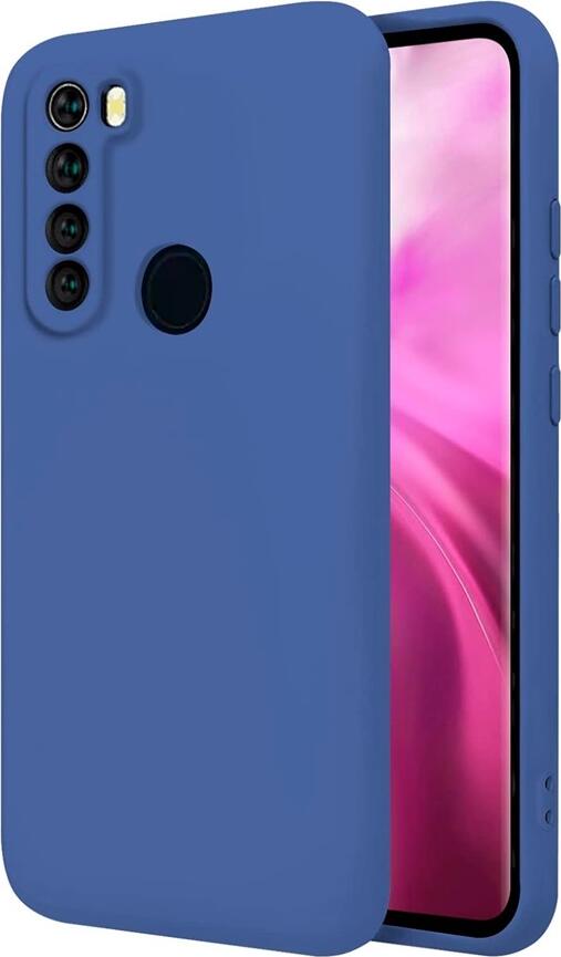 Husa din Silicon Lichid pentru Xiaomi Redmi Note 8T, Cover Protectiv Mat Shock-Resistant cu Margini Ridicate pentru Camera si Ecran, Slim si Usor