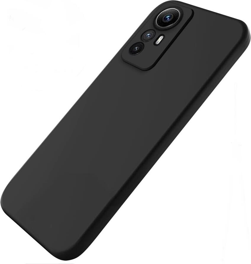 Black Helmet Liquid Silicone Case for Xiaomi 12 Lite, Shock-resistant and Scratch-resistant Slim Fit Protective Cover, Comfortable Grip Snap-on Case