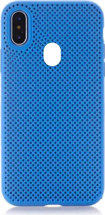 Husa Helmet Case Albastra pentru Xiaomi Mi A2 Lite, Protectie din Silicon Lichid Shockproof si Rezistenta la Praf, Design cu Grila, Ecran 5.84 inch