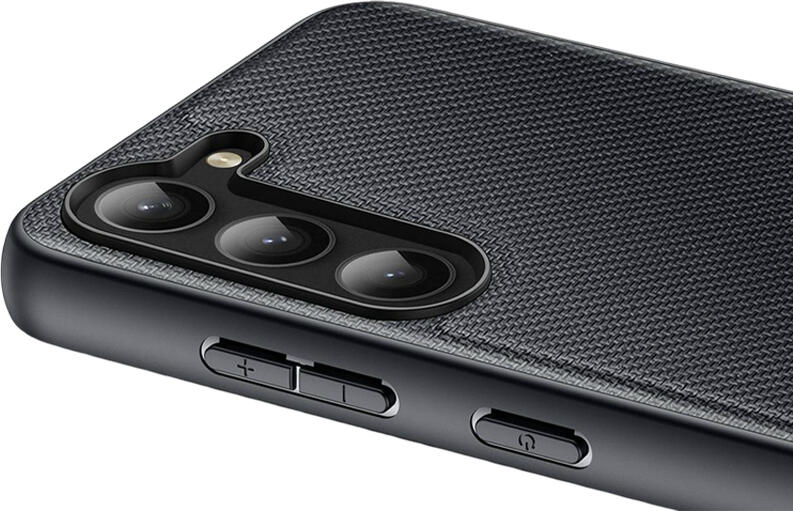 DUX DUCIS Fino Case for Samsung Galaxy S23 Plus, Black, Shockproof Woven Nylon Fabric and TPU Cover, Anti-Fingerprint Protective Shell with Raised Edges