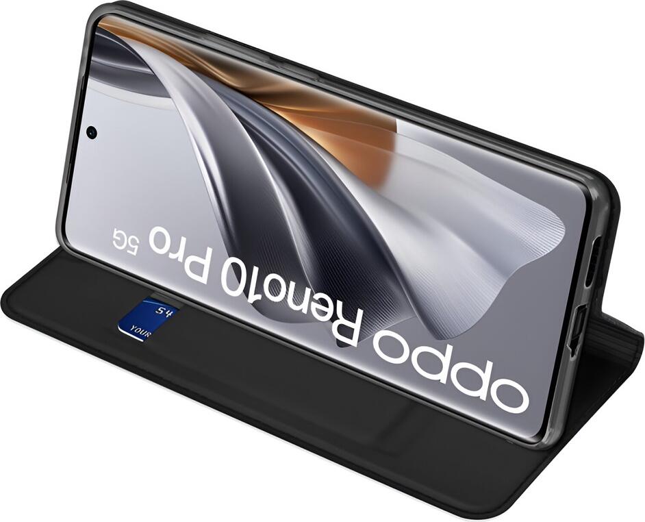 Dux Ducis SkinPro Wallet Flip Case for OPPO Reno 10 and Reno 10 Pro, TPU Leather Protective Cover with Internal Card Pocket, Full Body Shockproof Shell