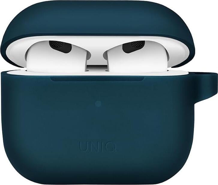 Husa de Protectie UNIQ Vencer pentru Apple AirPods (Generatia a 3-a), Design Hibrid Silicore din Silicon Moale cu Carabina, UNIQ-AIRPODS(2021)-VENBLU
