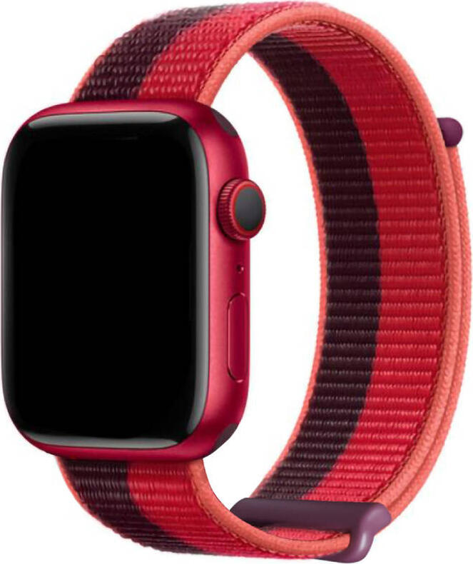 DUX DUCIS Sport Version Strap for Apple Watch 42mm 44mm 45mm, Cherry Red Perforated Breathable TPU Silicone Band, Water and Sweat Resistant Hypoallergenic