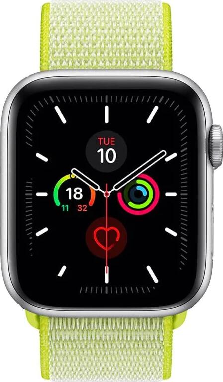 AccExpert Nylon Loop Strap for Apple Watch 42/44/45mm, Sport Band with Hook-and-Loop Fastener, Adjustable Keeper, Neon Green