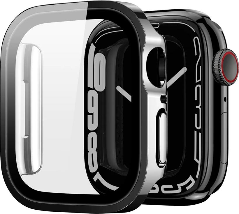 Защитный чехол Dux Ducis Hamo для Apple Watch Series 7/8 (45мм), противоударный корпус из TPU со встроенным защитным стеклом, черный