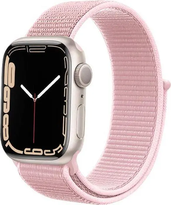AccExpert Nylon Loop Strap for Apple Watch 38/40/41mm, Sport Band with Hook-and-Loop Fastener, Adjustable Keeper, Pink