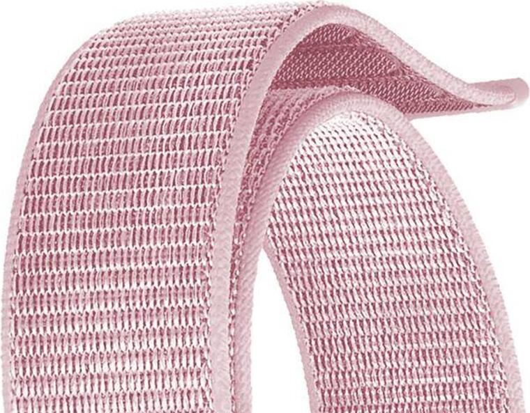 AccExpert Nylon Loop Strap for Apple Watch 38/40/41mm, Sport Band with Hook-and-Loop Fastener, Adjustable Keeper, Pink
