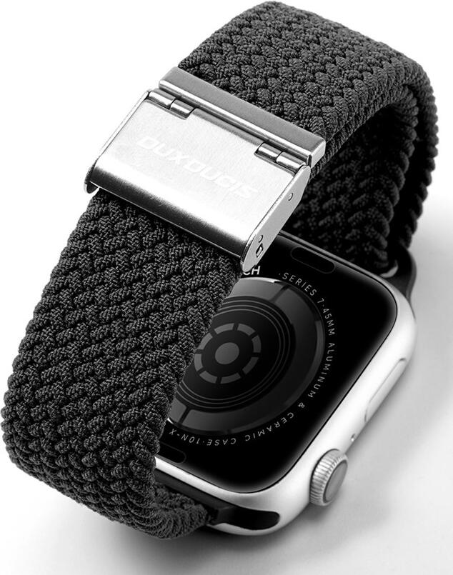 DUX DUCIS Strap Mixture II Version for Apple Watch 42/44/45mm, Braided Nylon Fabric Strap with Stainless Steel Clasp, Adjustable Fit