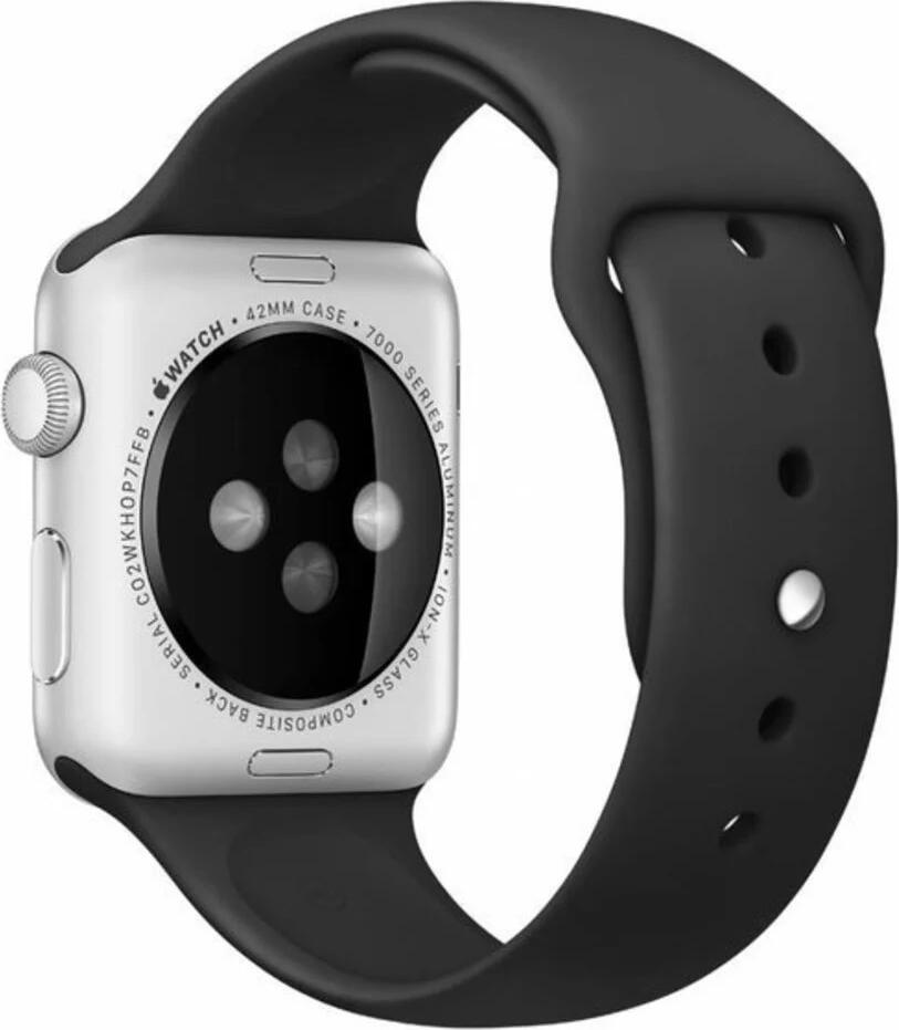 AccExpert Silicone Strap for Apple Watch, Compatible with 38mm 40mm 41mm Case Sizes, M/L Length, Pin-and-Tuck Closure