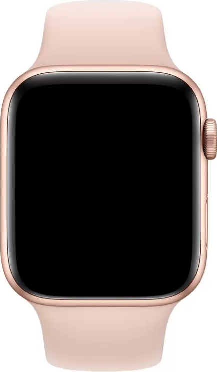 AccExpert Silicone Strap for Apple Watch, Compatible with 42mm 44mm 45mm Case Sizes, Rose Color, M/L Length, Pin-and-Tuck Closure