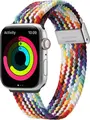 Curele DUX DUCIS Strap Mixture II Version pentru Apple Watch 38/40/41mm, din Nylon Impletit culoarea Rainbow cu Catarema din Otel Inoxidabil, Ajustabila