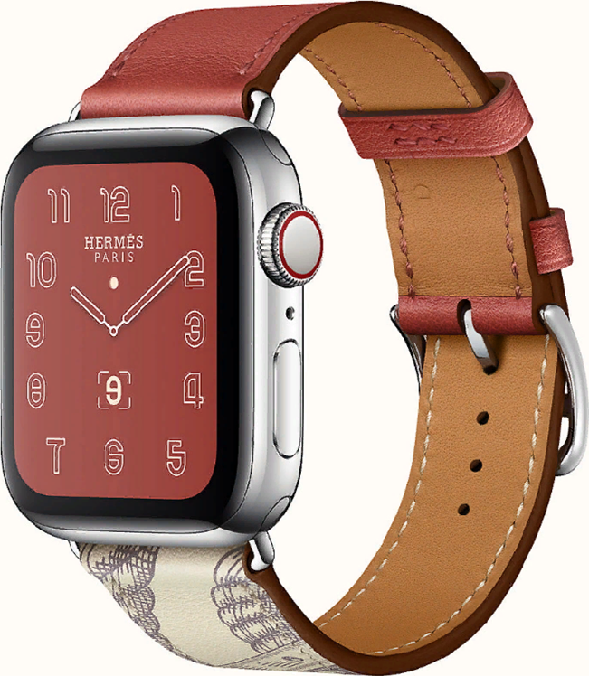 VPG Rhea Series Genuine Leather Strap Brick for Apple Watch 38mm 40mm 41mm, Stainless Steel Classic Buckle, Refined Stitching Design