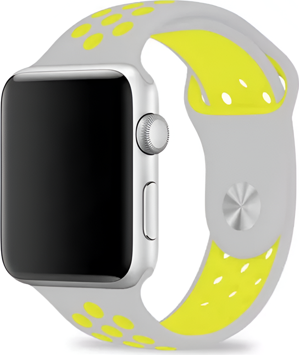 AccExpert Sport Apple Watch Strap Silica Gel 42/44/45mm M/L Gray Yellow