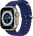 Ремешок Dux Ducis OceanWave из силикона для Apple Watch 38мм 40мм 41мм, водонепроницаемый браслет с рифленой структурой и стальной застежкой, Темно-синий, Series 1-10, SE