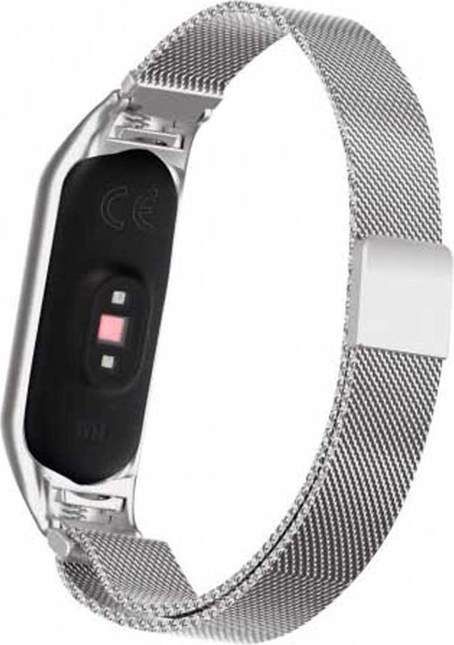 Brattura AccExpert din Otel Inoxidabil Mesh Milanese pentru Mi Band 5, Rezistenta la Amprente si Zgarituri cu Sistem de Blocare Sigur