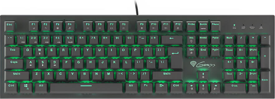 Genesis Mechanical Keyboard Thor 300, US Layout, Green Backlight, Blue Outemu Switch