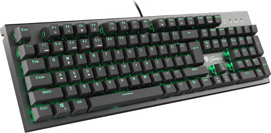 Genesis Thor 300 NKG-0947 Full-size Mechanical Gaming Keyboard, Outemu Blue Switches, Green LED Backlighting, Aluminium Casing, N-Key Rollover, USB