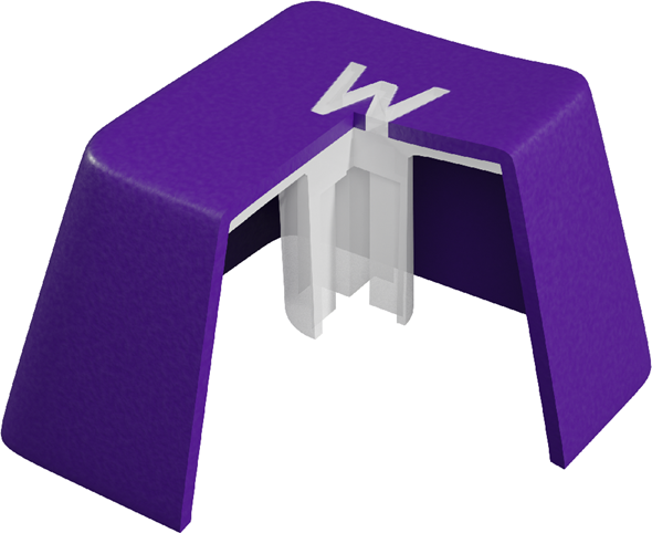 Genesis Lead 300 Double-Shot PBT Keycap Set for Mechanical Keyboards, Violet, LED Backlight Compatible, ANSI/ISO Layout, includes Keycap Puller