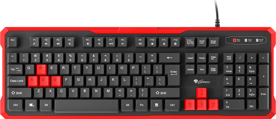 Genesis Keyboard Rhod 110, US Layout, Red