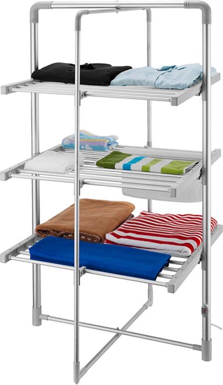 NOVEEN ECD50 Electric Clothes Dryer, 300W, 3 Levels, 20.4m Drying Surface, 15kg Max Load, Foldable Aluminum and Plastic Design, White