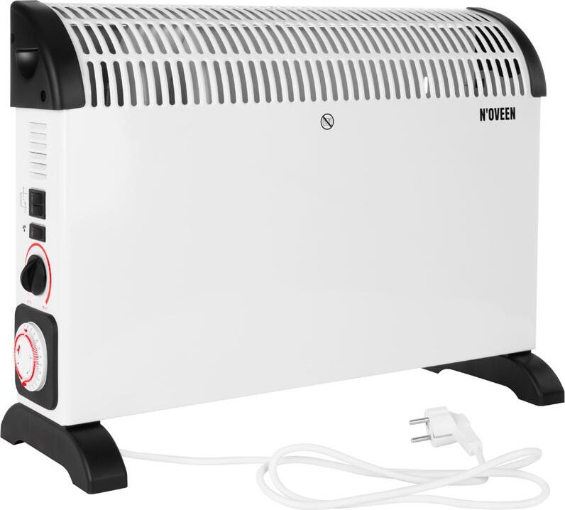 Radiator Convector Noveen CH6000 2000W, 3 Trepte de Putere, Ventilator Turbo, Timer Programabil 24h, Termostat Reglabil, Montare Perete sau Podea, Alb