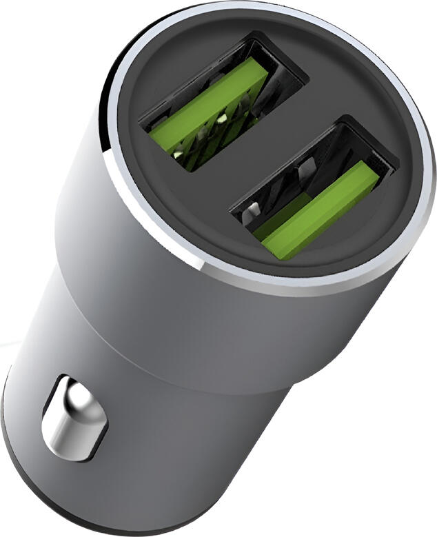 Helmet Car Charger XL 2USB 2.4A, Grey