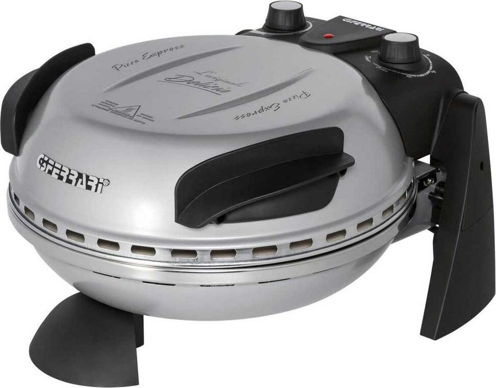 G3Ferrari Pizza Express Delizia G10006 Electric Pizza Oven, 1200W, 400°C Max Temp, 31cm Stone Plate, Timer, Silver