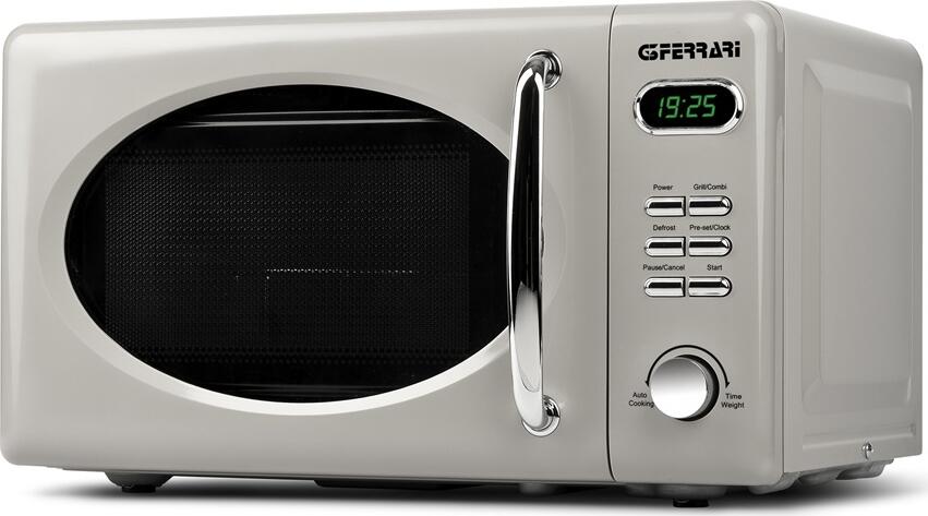 G3Ferrari G1015510 Sapormio Vintage Microwave Oven with Grill, 20L Capacity, 700W Microwave/800W Grill, Digital Control, Defrost, Grey
