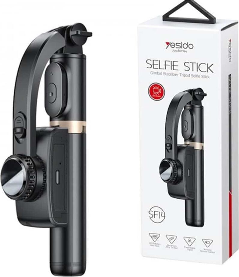 Yesido SF14 Handheld Gimbal Selfie Stick Tripod, 360 Rotating Stabilization, Bluetooth 5.0 Remote, Aluminum Alloy, Extendable to 75cm for iOS and Android