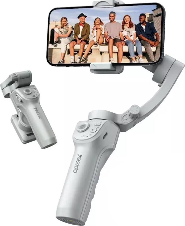 Yesido SF18 3-in-1 Gimbal Stabilizer Selfie Stick Tripod with AI Auto Face Tracking, 3-Axis Stabilization, 360 Degree Rotation, Fill Light, Bluetooth 5.0