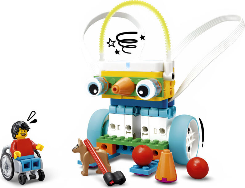 Set LEGO Education SPIKE Essential 45345 Kit Invatare STEAM pentru Copii 6+, Hub Programabil, Motoare, Senzori, 449-453 Piese Plastic, Multicolor