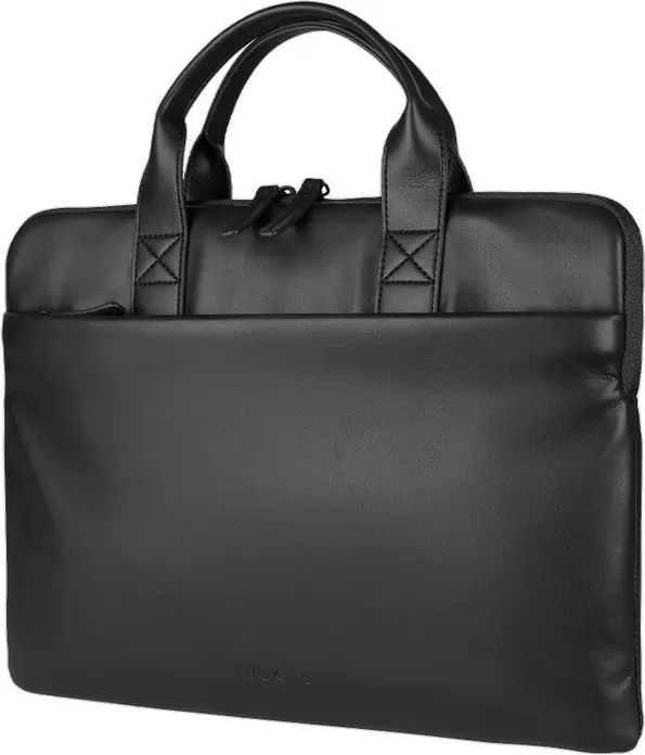 Geanta laptop Tucano Isotta Superslim, din Piele Sintetica si PET Reciclat, Husa Slim cu Curea de Umar Imbulita si Buzunar frontal, pentru Laptopuri pana la 14"