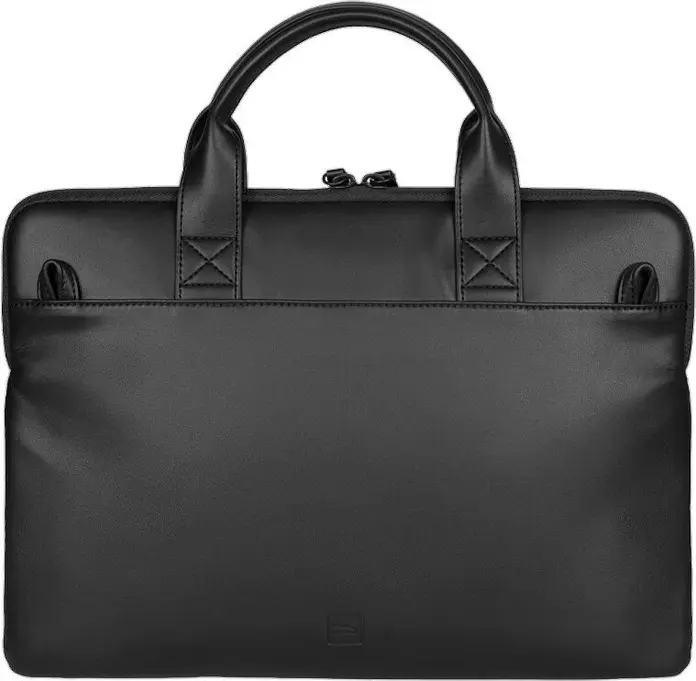 Geanta laptop Tucano Isotta Superslim, din Piele Sintetica si PET Reciclat, Husa Slim cu Curea de Umar Imbulita si Buzunar frontal, pentru Laptopuri pana la 14"