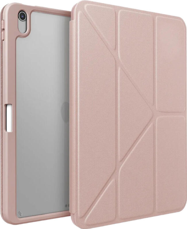Uniq Moven iPad Case for iPad Air 11-inch (2024), Blush Pink, Ultra-slim Hybrid Guard with ShockArmor Bumper and Foldable Stand