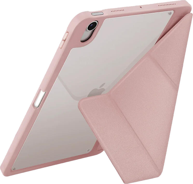 Uniq Moven iPad Case for iPad Air 11-inch (2024), Blush Pink, Ultra-slim Hybrid Guard with ShockArmor Bumper and Foldable Stand