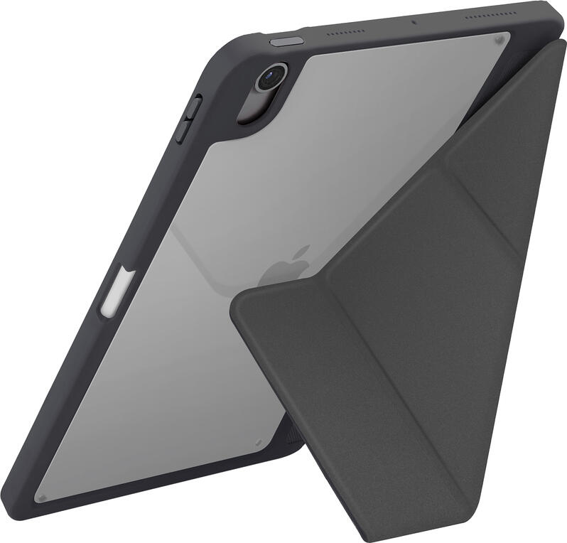 Uniq Moven iPad Case for iPad Air 11-inch (2024), Charcoal Grey, Ultra-slim Hybrid Guard with ShockArmor Bumper and Foldable Stand