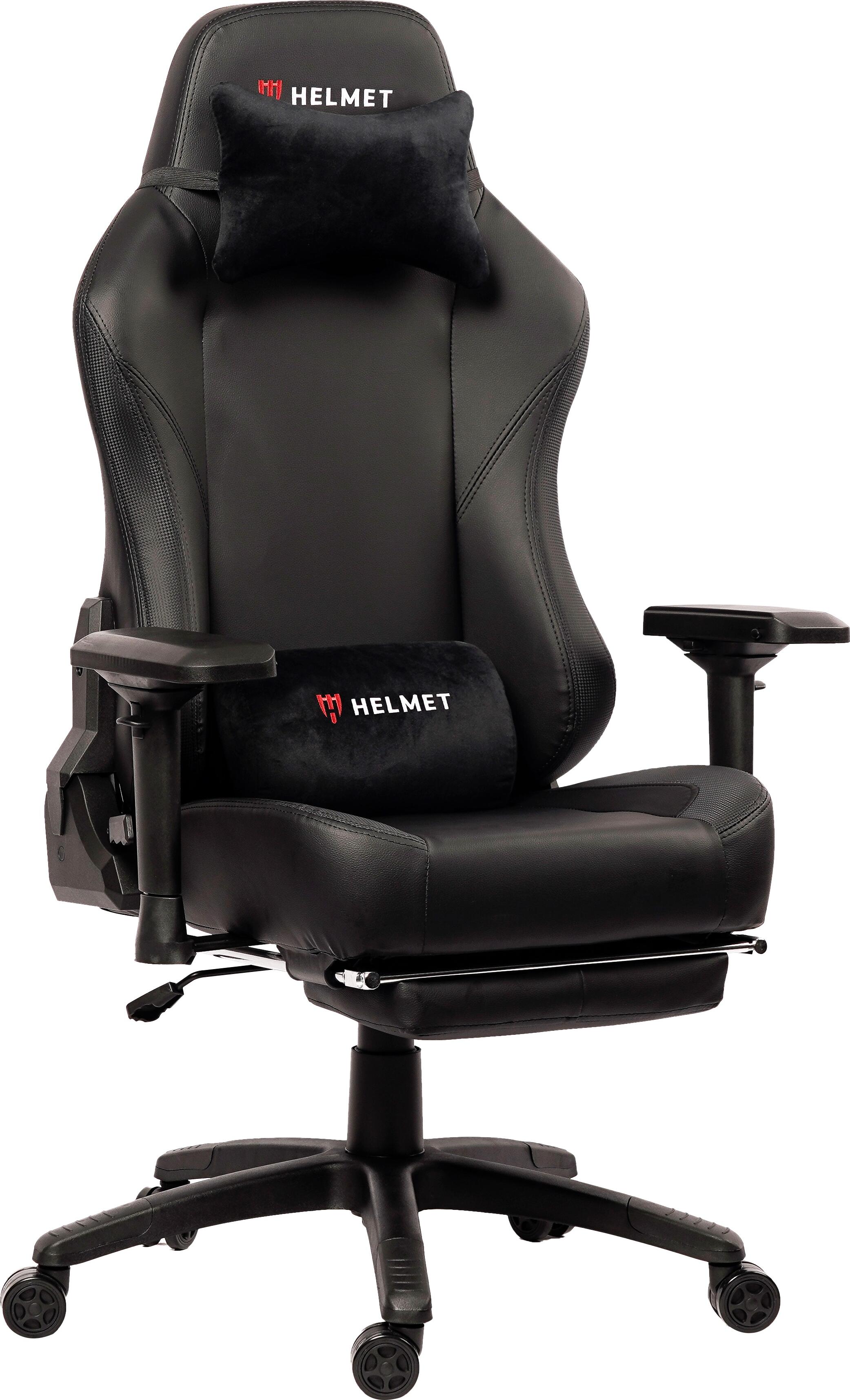 Helmet CH-506 Gaming Chair, Black Synthetic Leather, 3D Adjustable Armrests, Reclining Backrest with Rocking Function, High-Density Foam, Metal Frame