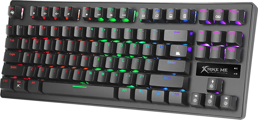 Tastatura Gaming Mecanica Xtrike Me GK-979, Tenkeyless TKL 87 Taste, Switch-uri Albastre, Iluminare Rainbow RGB, Anti-ghosting, Conectivitate USB