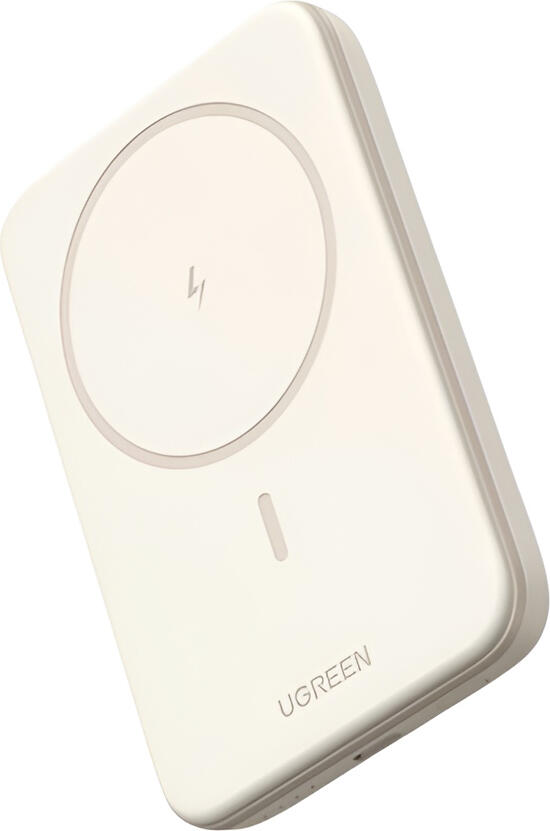 UGREEN Mini Magnetic Wireless Power Bank 10000mAh PB206, Beige, 20W USB-C PD Fast Charging, 15W Qi Wireless Charging, MagSafe Compatible, Trickle Mode