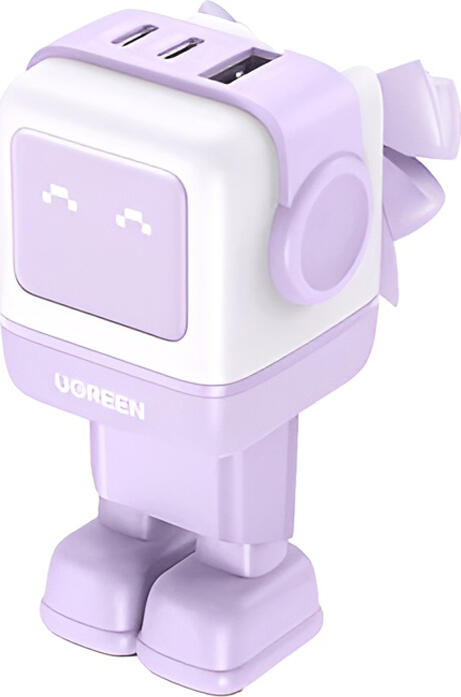 UGREEN Nexode Robot GaN Charger USB-A+2*USB-C 65W, Purple