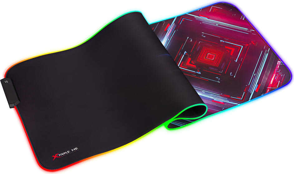Covoras de gaming Xtrike Me MP-606 cu iluminare RGB, Dimensiuni 800 x 300 x 3 mm, Suprafata din Microfibra, Baza din Cauciuc Anti-alunecare, 13 Moduri Luminoase