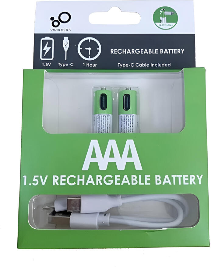Baterii Reincarcabile Smartoools Li-ion AAA 1.5V 750mAh cu Port de Incarcare USB-C Integrat, 1200 Cicluri, Protectie Supracarga, Cablu USB-C Inclus