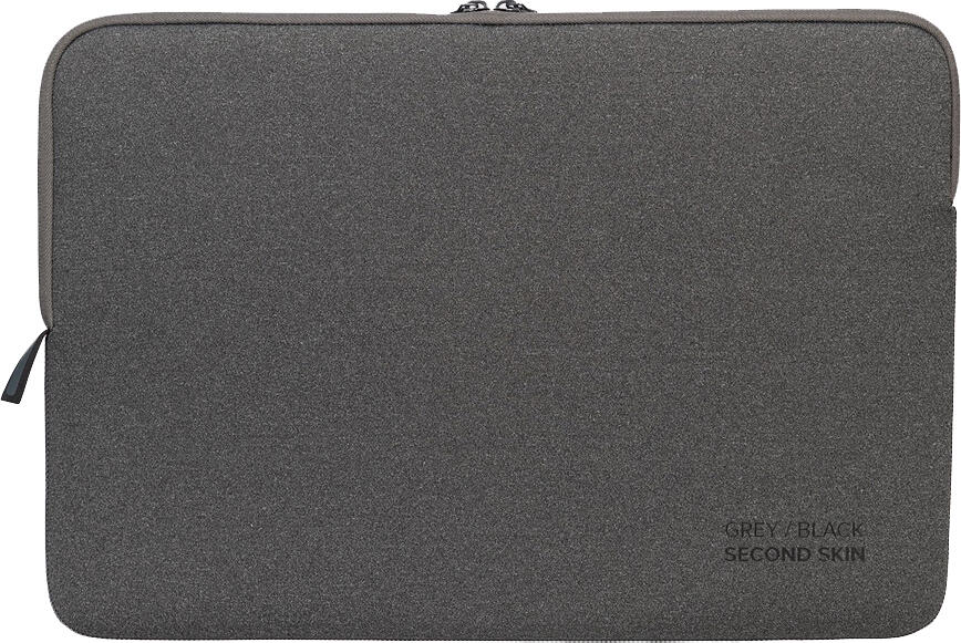 Tucano Sleeve Melange Neoprene Laptop Sleeve Case, Black, with Zipper Closure and Anti-Slip Elastic Flaps for Drop and Scratch Protection