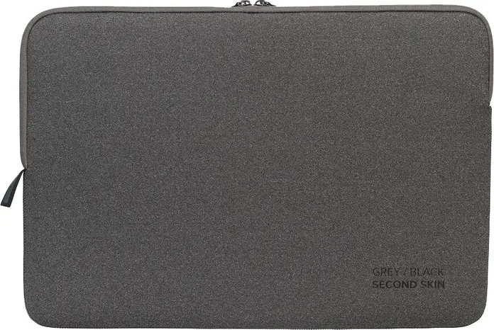 Tucano Sleeve Melange Neoprene Laptop Sleeve Case, Black, with Zipper Closure and Anti-Slip Elastic Flaps for Drop and Scratch Protection